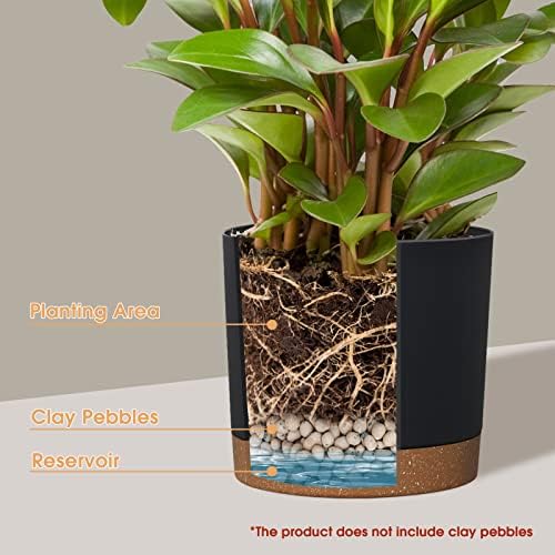Plant Pots for Indoor Plants, 2 Pack 12 Inch Pots for Plants (12” Black) - Image 3