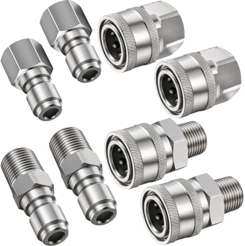 4Set Npt 1/4 Inch Pressure Washer Coupler, Internal Thread, External Thread by Shimeyao