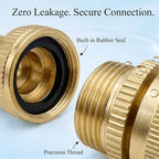 3/4 Inch GHT Solid Brass Garden Hose Quick Connect Fittings, Water Hose Connectors with Leak-Proof Seal for Outdoor Gardening and Cleaning Use (6, Gold) - Image 3
