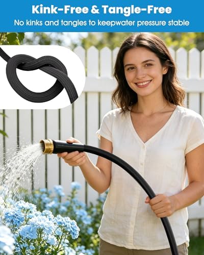 75 FT Garden Hose, Non-Expanding Water Hose, Ultra Flexible, Burst-Resistant, Kink-Free, High-Pressure Garden Hose for Easy All-Weather Use on Lawns, Gardens, and Outdoor Cleaning - Image 3