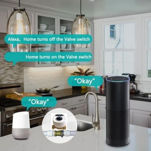 WiFi Smart Ball Valve Auto Shut Off Remote App Control Voice Assistant Compatible for Alexa Google Direct Connect No for gateway Leak Alarm Timer Copper Leak Detection Shutoff(DN15) - Image 4