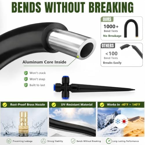 Misting Nozzles 40 Pack, 8" Adjustable Sprayers for 1/4 Tubing - Image 4