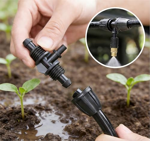 5/16 Inch (1/4Inch) Irrigation Fittings Coupling,Barbed Tee Connectors For (5/16" ID X0.43-0.47" OD) Drip Tubing Barbed Connectors Pack of 20/50/100 (100,5/16-1/4Equal Tee With Flat Head) - Image 4