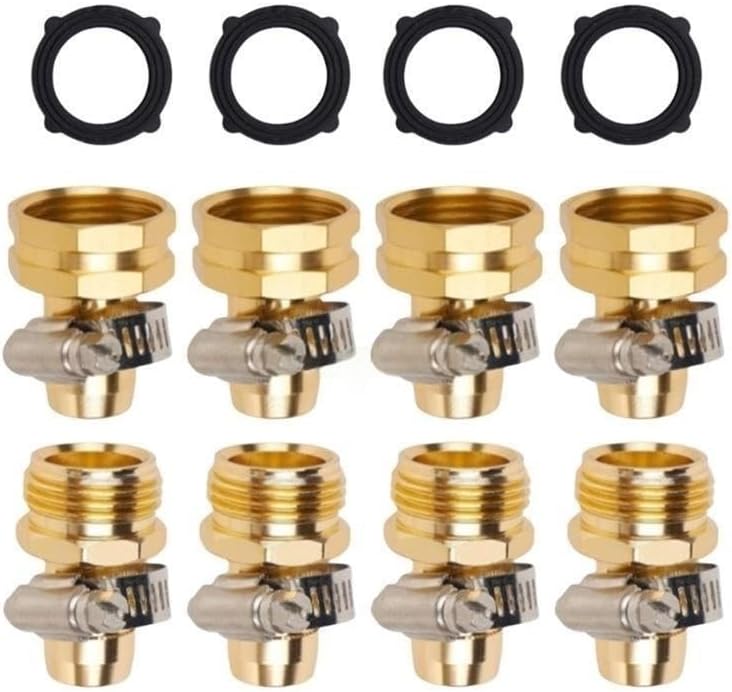 23GB corro*/sion Aluminum Garden Hose Repair Connectors Suitable for 3/4 Inch Hoses with Stainless Steel Clamps 4pcs - Image 4
