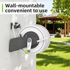 Metal Garden Hose Reel Cart,Hose Holder Up to 50-80 Feet of 5/8" Hose,Wall Mounted Water Hose Reel,Portable Hose Reels for Outside Car Washing, Watering - Image 6