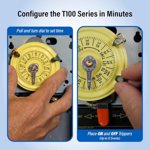 Intermatic T101M 24-Hour Mechanical Timer (Mechanism Only) - 120V SPST, Heavy-Duty, Manual Override, 40 Amp - Ideal for Lights, Pumps, Fans, and HVAC Systems - Image 5