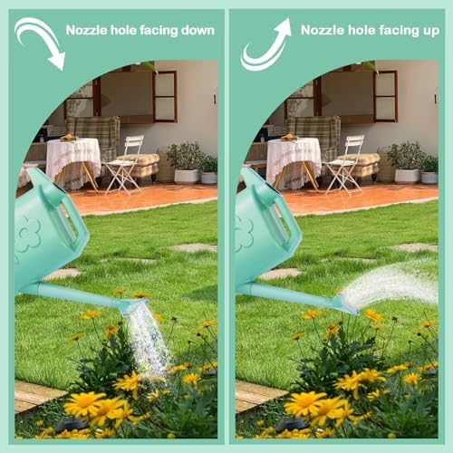 2 Gallon Watering Can for Indoor Plants, Garden Watering Cans for Outdoor Plant House Flower, Modern Plant Watering Can Large Long Spout with Sprinkler Head - Image 6