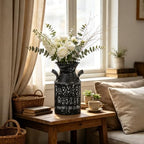 10.2" H Vintage Metal Flower Vase, Rustic Farmhouse Decorative Plant Jug Can, Distressed Pitcher Vases for Indoor Outdoor Home Kithen Garden Table Centerpiece Decor - Image 2