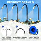 Upriver 30 Pcs Brass Misting Nozzles Tee with 8 Inch Built in Hose for 0.47"/12mm Tubing, 360° Rotation Adjustable Water Mister Nozzle Thread Sprayer for Garden Watering System - Image 3