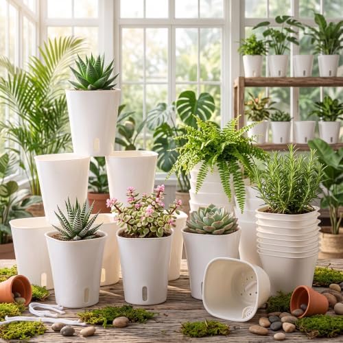 Ziliny 20 Pcs 5.91 Inch Self Watering Planters with Water Indicator - Image 2