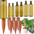 12 Pcs 17oz 25oz 34oz Plant Watering Devices 6 Terracotta Self Watering Spikes 6 Plastic Bottles Slow Release Vacation Planter Insert Automatic Water System for Indoor Outdoor Potted Plant by Ferrochef