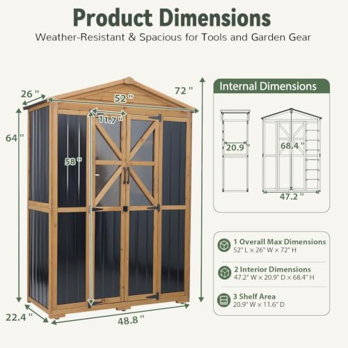 Ketive Outdoor Storage Cabinet, 72-Inch Tall, with Adjustable Shelves - Image 5