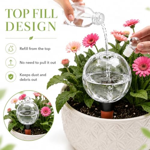 19 oz Large Self Watering Globes for Plants, Top Fill, 4 Pack - Image 6