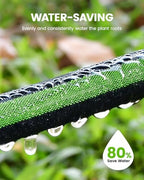 RAINPOINT Flat Soaker Hose 100FT for Garden, Drip Hose with Anodized Aircraft Aluminum Ends, Flexible Leakproof and Save 80% Water Garden Irrigation Hose, Green (50FT X 2Pack) - Image 2
