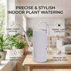 Long Spout Watering Can, 1500ml 304 Stainless Steel (White) - Image 4