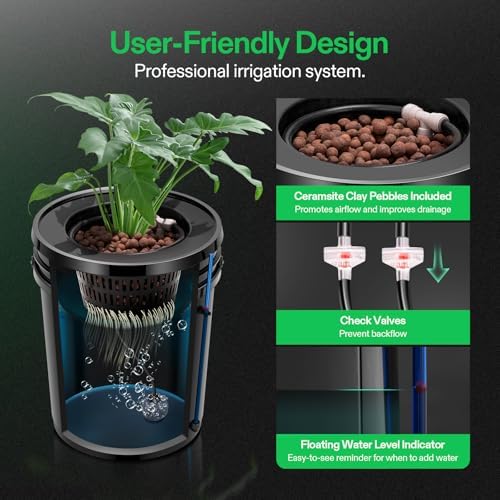 VIVOSUN DWC Hydroponics Grow System with Top Drip Kit 4 Buckets - Image 5