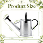 1 Pcs 1 Gallon Metal Watering Can for Indoor Outdoor Plants, Galvanized Garden Water Can with Long Spout and Dual Handles, Large Silver Watering Pot for Flowers, Houseplants, Yard - Image 2