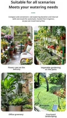 Set for Potted, Automatic Watering Controller with Display Buttons, 10 m Tubing, 10 Stakes, Balcony Patio Vacatio - Image 2