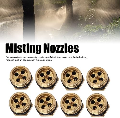 Brass Misting Nozzles, 1/2 Inch Adjustable Atomizers Dust Control Cooling - Image 7