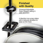 ReelWorks Oil Hose Reel Retractable 1/2" Inch x 50' Foot Long Premium Commercial SAE100R1AT Hose Max 2320 Psi Spring Driven Steel Construction Heavy Duty Industrial Single Arm and L-Shape Base - Image 5