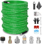 Sewer Jetter Kit for Pressure Washer 200FT – 5800PSI High-Pressure Drain Cleaner, M22 & 1/4'' NPT Universal Fit, Unclog Gutters & Sewer Lines, Durable Jetter Hose for Homeowners & DIYers (200FT) by ClearRush