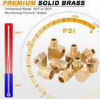 KOOTANS 96PCS Brass Pipe Fittings Assortment Kit - NPT Adapter, Reducer Bushing, Hex Nipple, Coupling, Head Plug, 45 & 90 Degree Barstock Street Elbow, Tee Fittings Kit - Image 5
