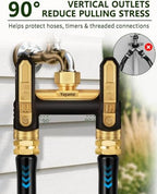 Garden Hose Splitter 2 Way, Heavy Duty Metal Water Spigot Splitter - Image 4
