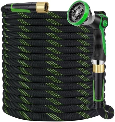 100 ft Non-Expanding Garden Hose, 360° Anti-Kink Swivel Fittings by Unknown