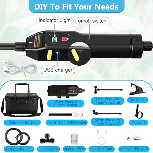 6Gallon Portable Misting System, 30FT Water Cooling Mister with Pump, Black - Image 4