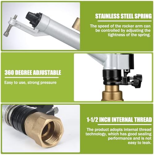 Maxcheck 1-1/2" Agriculture Farm Irrigation Sprinkler Spray Gun Heads - Image 4