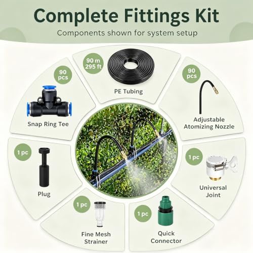Adjustable Garden Drip Irrigation System Kit | 295ft with 20cm Bendable Nozzles, Quick-Connect, Easy Install, Versatile Water Output for Fence Mounting - Image 4