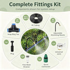 Easy Install Garden Water Irrigation System | Adjustable Multi-Size Nozzles, Mist Spray Watering, Quick-Connect Kit (30cm Nozzle, 295ft/90m) - Image 6