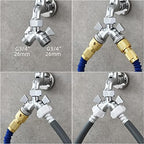 Tecmolog 2 Way Brass Hose Splitter Heavy Duty 3/4" Garden Hose Splitter with Shut Off Valve Chrome, DSF017A - Image 3