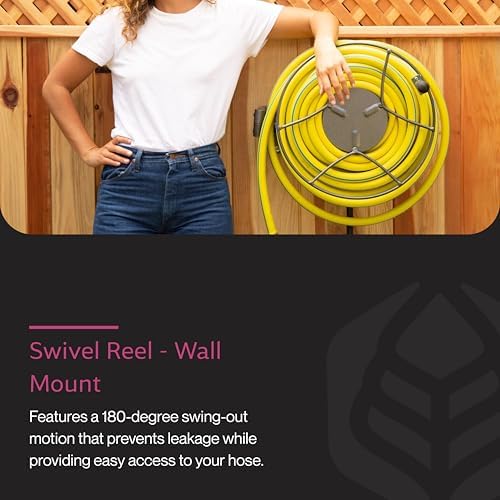 Yard Butler Hose Reel, 180 Degree Swivel, Wall Mount, 100-Foot Hose - Image 2