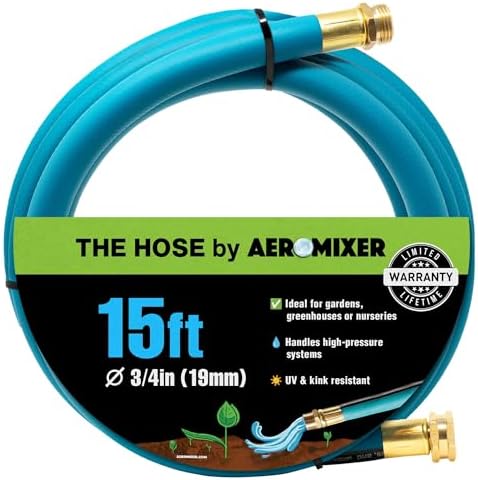 Aeromixer THE HOSE 3/4 Inch Garden Hose 15 Ft Heavy Duty Water Hoses by AEROMIXER