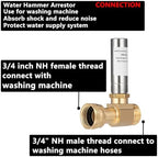 (2 Pack) Lidertik Water Hammer Arrestor for Washing Machine and 3/4 Inch Garden Hose, Stainless Steel Chamber and 2 More Washers, Absorb Shock and Reduce Noise LI-XYJSC-BXG-S(2 PCS) - Image 2