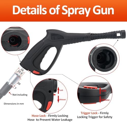 Bear Force Replacement Pressure Washer Spray Gun Kit With Lance, 5 Spray Tips, Turbo Nozzle & Holder - Compatible With Portland, Husky, Ford, Pulsar, ShopForce, Taskforce Powerwasher - Image 2