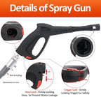 Bear Force Replacement Pressure Washer Spray Gun Kit With Lance, 5 Spray Tips, Turbo Nozzle & Holder - Compatible With Portland, Husky, Ford, Pulsar, ShopForce, Taskforce Powerwasher - Image 2