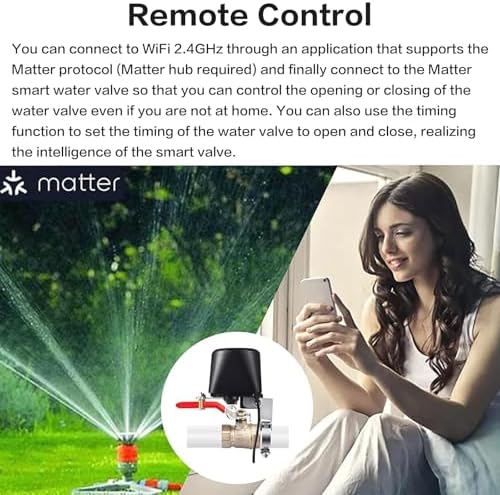 Jinvoo Matter Smart Water Valve, Matter Valve, Electric Smart Valvee, Automatic Ball Valvee Watering Timer, Sprinkler Controller, for Applee Home, Alexa, Google, SmartThingss, Requires Matter Hub - Image 6