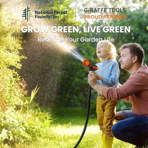 Giraffe Tools Garden Hose 25ft x 5/8" | Heavy Duty, Lightweight, Flexible Hybrid Hose and 2-Way Garden Hose Splitter with Shut-Off Valves - Image 7