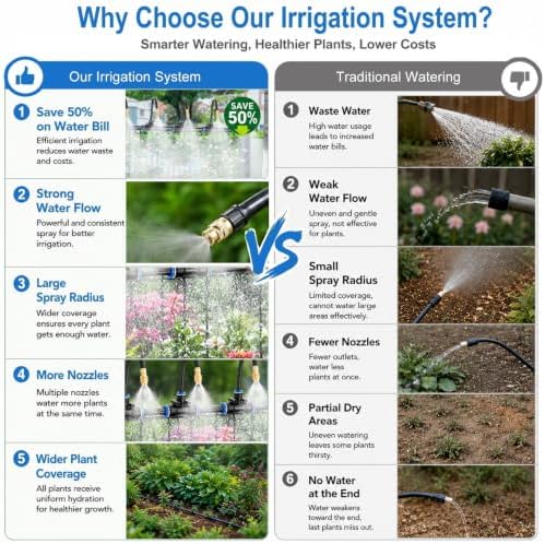 Drip Irrigation System Plant Self Garden Watering Hose Spray Kit DIY - Image 6