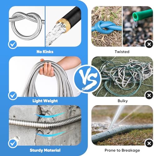 Garden Hose, Water Hose with 10 Function Nozzles, No Kinks, Flexible Hose, Lightweight, Puncture Proof Hose for Yard and Outdoor（52FT） - Image 3