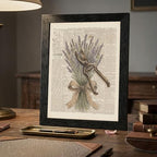 Framed Canvas Wall Art Vintage Gardening Shears and Lavender Muted Tones on Printed Page Canvas Print Poster Black Frame Wall Decor for Kitchen Cottagecore Art, Rustic Home Decor - 16x20 Inch - Image 7