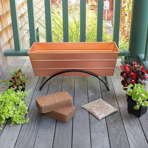 Garden Growing Kit Medium Copper Planter with Odette Stand Self Watering Freestanding Garden Box Patio Deck Outdoor Decorative Planter Display - Image 2
