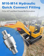 M16-M14 Hydraulic Quick Connect Fittings, 2 Pcs Hydraulic Quick Coupler w/Build-in Plunger, Fit for AGT and Chinese Mini Excavators - 2 Male & Female Hydraulic Hose Fittings - Image 2