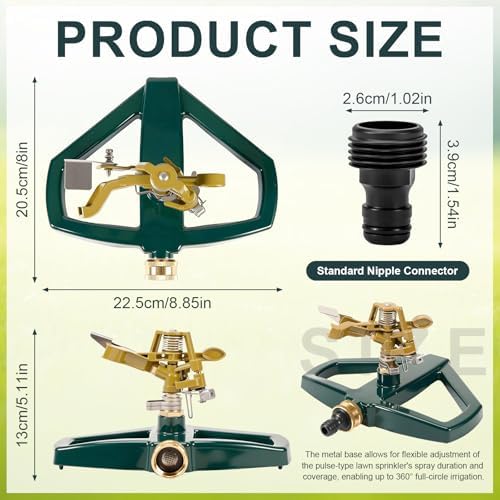 Sprinkler for Yard, Oscillating Lawn Sprinklers Adjustable Covera Model - Image 2