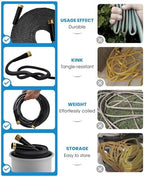 50 FT Garden Hose, Non-Expanding Water Hose, Ultra Flexible, Burst-Resistant, Kink-Free, High-Pressure Garden Hose for Easy All-Weather Use on Lawns, Gardens, and Outdoor Cleaning - Image 4