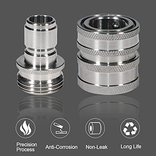 YAMATIC Stainless Steel Garden Hose Quick Connectors, 3/4" Thread (4 PACK) - Image 5