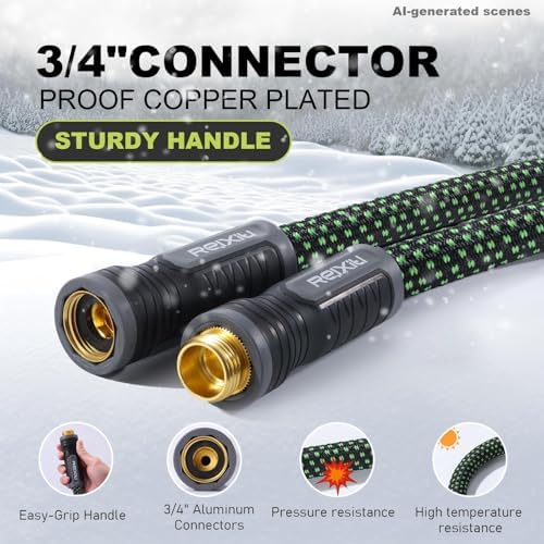 Relxitl Garden Hose, Flexible Water Hose, Ultra Lightweight Non-Expanding hose with 10 Function Sprayer, Leak proof, Pressure Resistant for Yard, Outdoor (Green, 25FT) - Image 5