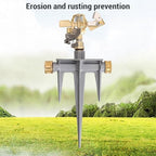 Garden Sprinkler, 360 Degree Rotating 49FT Spray Distance Brass Nozzle NH 3/4 in Spike Base Sprinkler for Yard Orchard - Image 5